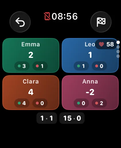 PadelRatio live tracking on Apple Watch