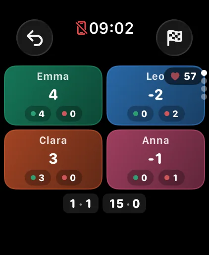 PadelRatio live tracking on Apple Watch