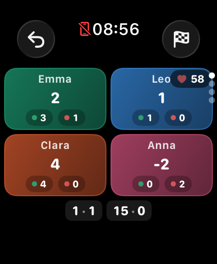 PadelRatio live tracking on Apple Watch